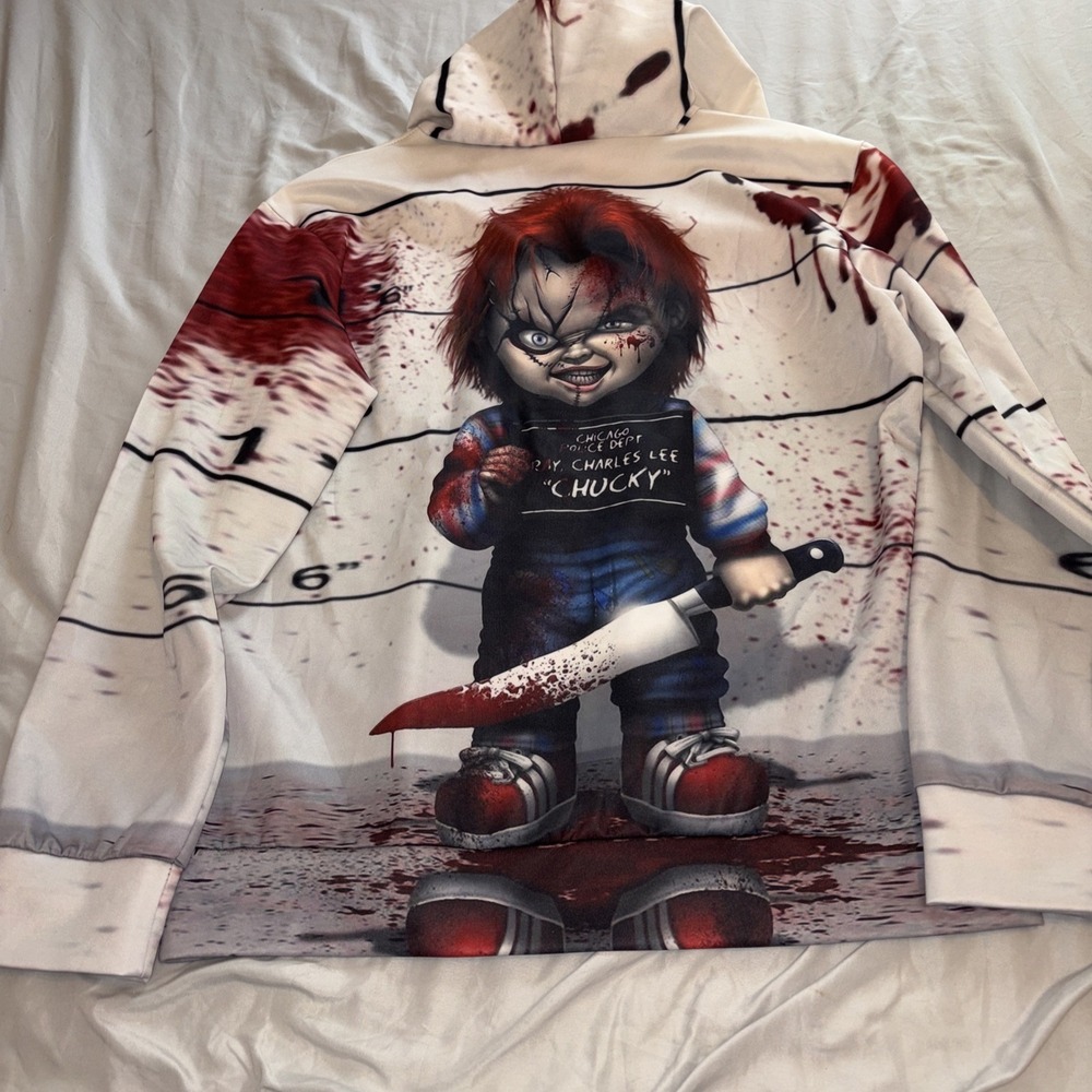 Chucky Doll Horror Hoodie with 3D Printing Large